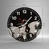 Wanduhr - Rund - Glasuhr - Kraniche Vögel Grafiken - Produktbild-Vorschau 3