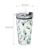 Relaxdays Trinkgläser 4er Set, Kaktus-Motiv, Deckel & Produktbild-Vorschau 4