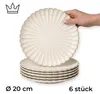 6er-Set Premium Porzellan Speiseteller Ø20 cm – Elegantes Wellendesign mit edlem Goldrand Náhľad obrázku produktu
