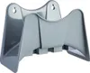 A gray plastic garden hose holder mounted on a wall. Voir les images du produit
