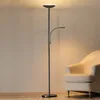 Lindby LED-Stehlampe Malea, nickel, Leselampe, dimmbar Produktbild-Vorschau 3
