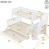 Merax Etagenbett 90x200/140x200/90x190cm Ausziehbett mit Produktbild-Vorschau 4