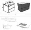 80 cm Badmöbel-Set Unterschrank mit Mineralguss waschtisch Produktbild-Vorschau 7