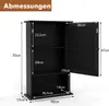 A diagram showing the dimensions of a black cabinet. Podgląd zdjęcia produktu