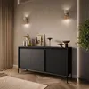 Zweitürige Kommode YASUMI 153 2D3S Schwarz  mit schubladen Produktbild-Vorschau 1