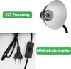 LUMILED Lampada da tavolo E27 presa 13W Nero Dettagli in Anteprima dell’immagine prodotto 8