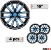 4x Radkappen 16 zoll Schwarz & Blau Produktbild-Vorschau 3