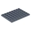 A dark gray LEGO baseplate with 6x8 studs, shown from a diagonal angle against a white background. Produktbild-Vorschau