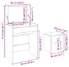 vidaXL Schminktisch mit Hocker Räuchereiche 60x40x113,5 cm Produktbild-Vorschau 7