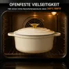 Emaille Bräter 26cm/5L Cremeweiß Gusseisen Schmortopf mit Produktbild-Vorschau 5