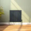 Oválny rúrkový radiátor - 600 mm x 600 mm - antracitovo Náhľad obrázku produktu 4