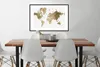 MuchoWow® MuchoWow® Gerahmtes Poster Weltkarte - Gold - Produktbild-Vorschau 3