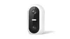 A white smart outdoor camera with a black faceplate is shown against a white background. Produktbild-Vorschau