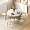 Set aus 4 stapelbaren runden Hockern aus grauem Holz, ? 40 Produktbild-Vorschau 11