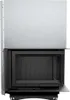 A front view of a fireplace insert with its door open. Produktbild-Vorschau