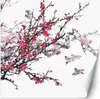 Vlies fototapete Vögel auf einem Kirschblütenzweig 150x150 Produktbild-Vorschau 1