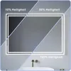 Badspiegel mit LED Beleuchtung Schwarz Rahmen 100x70cm Produktbild-Vorschau 5