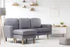 Ecksofa reversibel aus Stoff "Gabby" -  3-Sitzer - Hellgrau Produktbild-Vorschau 2