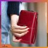 OMNA | Porte-monnaie en cuir pour femme ROUGE - Grand - Voir les images du produit 12