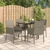 The Living Store 5-tlg. Garten-Essgruppe mit Kissen Schwarz Produktbild-Vorschau 1