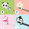 A collage of four different pens with animal-themed designs, each in its own colored quadrant. Produktbild-Vorschau