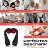 A collage of images showing a neck and shoulder massager, families, friends, and a gift box. Produktbild-Vorschau