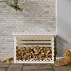 Kaminholzregal Weiß 108x73x79 cm Massivholz Kiefer Produktbild-Vorschau 3