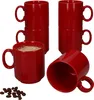 6er Set Event Kaffeebecher 250ml rot Porzellan-Tassen Produktbild-Vorschau 1