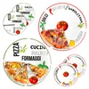 set de 6 assiettes à pizza Tomate | Blanc avec décor Vert & Voir les images du produit 2