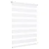 A white roller blind with horizontal stripes, shown from the front. Produktbild-Vorschau