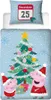 A Christmas-themed Peppa Pig duvet cover and pillowcase set with a blue background and falling snow. Náhled obrázku produktu