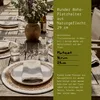 6er Set Boho Platzset Rattan Natur Weiß 29cm - rundes Produktbild-Vorschau 6