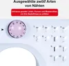 Close-up of a sewing machine's control panel and stitch selection dial. Produktbild-Vorschau