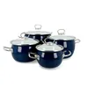 Kuketo | Emaille Kochtopf Set 8-teilig Dunkelblau Mit Produktbild-Vorschau 1