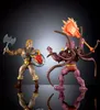 Two action figures, He-Man and Vecna, posed in a dynamic battle scene against a dark, reflective background. Produktbild-Vorschau