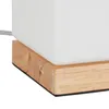 Stolná lampa Relaxdays Cube, E14, drevená základňa a matné Náhľad obrázku produktu 7