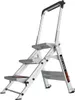 A three-step aluminum ladder with a handrail, shown against a white background. Anteprima dell’immagine prodotto