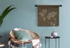 MuchoWow® Wandteppich Wandbehang Weltkarte - Zeitung - Produktbild-Vorschau 4