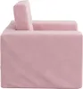 vidaXL Rozkladacia pohovka pre deti Pink Soft Plush Náhľad obrázku produktu 4