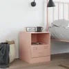 Design Nachttisch Rosa 34,5x39x44 cm Stahl, Nachttische & Produktbild-Vorschau 3