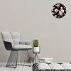 Wanduhr aus Glas Rund fi 30 Dunkle Blumen Rosa Quarz Deko Produktbild-Vorschau 2