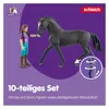 A toy horse and rider set with text and logos. Voir les images du produit