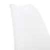 A close-up view of a white chair back against a white background. Voir les images du produit