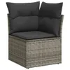 vidaXL 12-tlg. Garten-Sofagarnitur mit Kissen Grau Poly Produktbild-Vorschau 3
