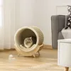 PawHut Katzenhöhle Katzenbett mit Regal Katzenhaus Produktbild-Vorschau 2