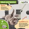 A cat is playing on a cat tree with toys. Produktbild-Vorschau