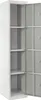 An open metal locker with multiple compartments. Náhľad obrázku produktu