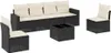 vidaXL 7-tlg. Garten-Sofagarnitur mit Kissen Schwarz Poly Produktbild-Vorschau 1