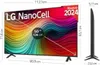 A television with dimensions and branding displayed. Voir les images du produit