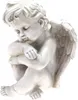 Engel Samuel sitzend H20cm steinweiß Polyresin Grabschmuck Produktbild-Vorschau 3